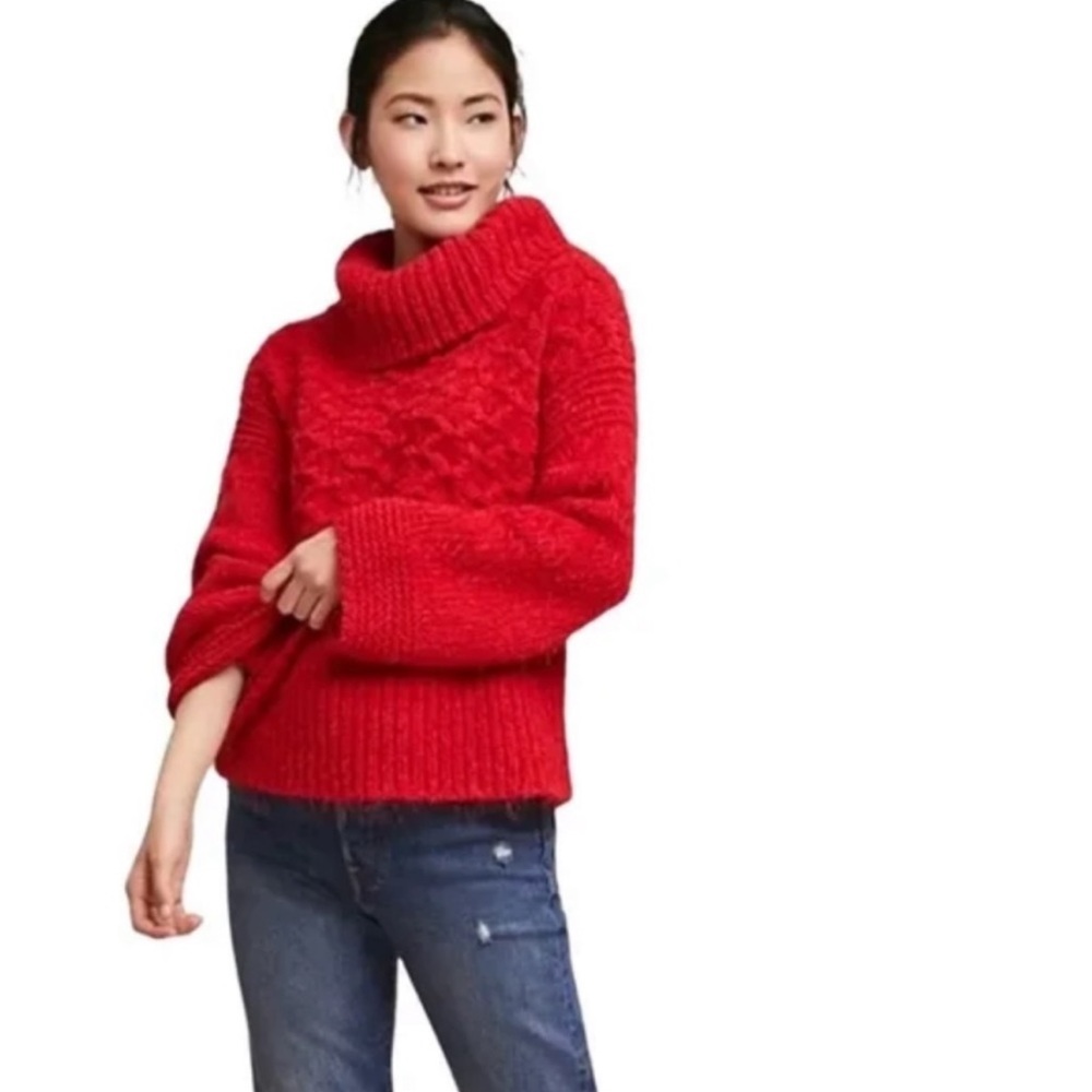 Anthropologie Sleeping On Snow Torridon Red Sweater